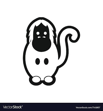 Stylish black and white icon small chimpanzee vector image