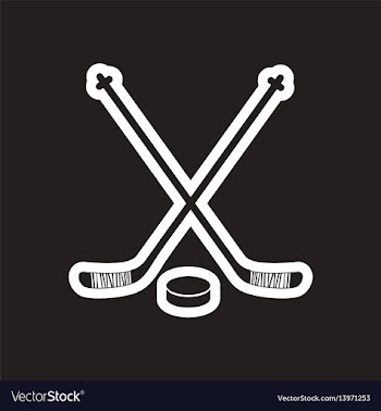 Stylish black and white icon stick and puck vector image