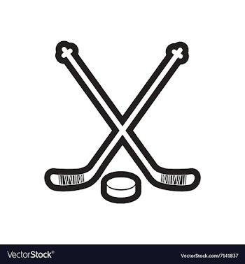 Stylish black and white icon stick and puck vector image