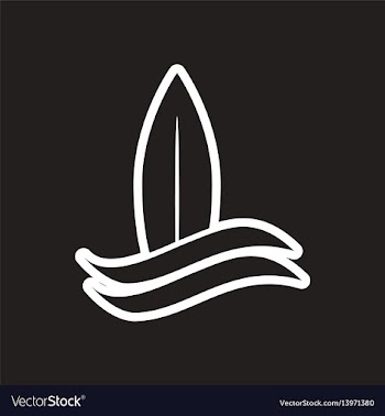 Stylish black and white icon surf board vector image