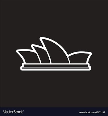 Stylish black and white icon sydney opera house vector image