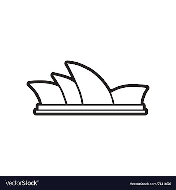 Stylish black and white icon Sydney Opera House vector image