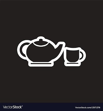 Stylish black and white icon teapot and cup vector image