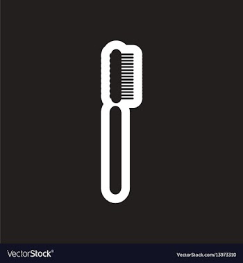 Stylish black and white icon tooth brush vector image