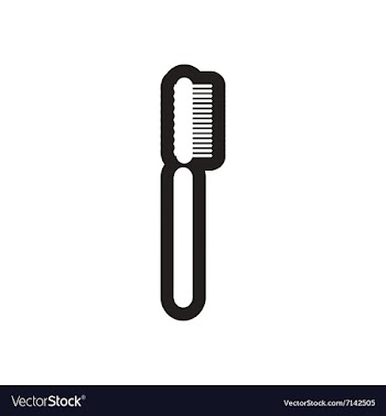 Stylish black and white icon tooth brush vector image