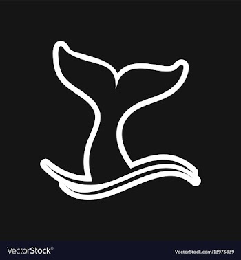 Stylish black and white icon whale tail vector image