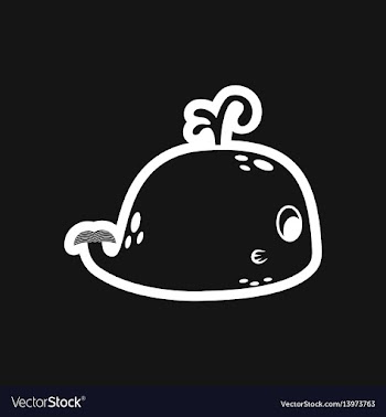 Stylish black and white icon whale with fountain vector image