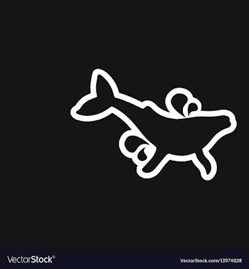 Stylish black and white icon whale with fountain vector image