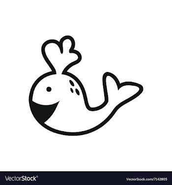 Stylish black and white icon whale with fountain vector image