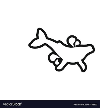 Stylish black and white icon whale with fountain vector image