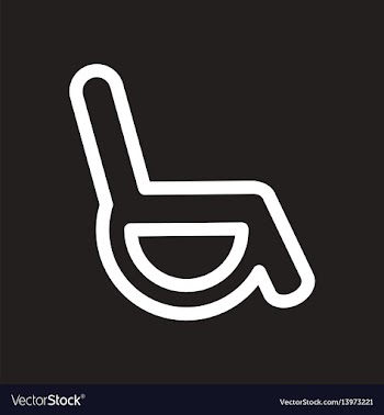 Stylish black and white icon wheel chair vector image