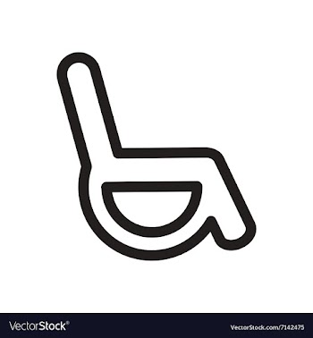 Stylish black and white icon wheel chair vector image