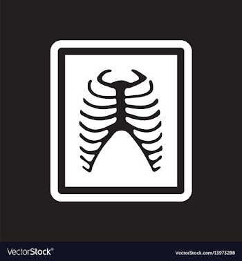 Stylish black and white icon x-rays of ribs vector image