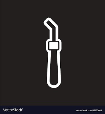 Stylish black and white icons dental instruments vector image