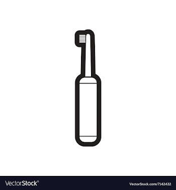 Stylish black and white icons Electronic Tooth vector image