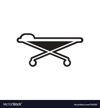 Stylish black and white icons medical stretcher vector image
