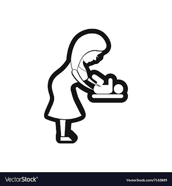 Stylish black white icon Mother and Child vector image