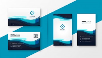 Stylish blue corporate business card Free Vector