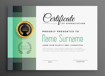 Stylish certificate of appreciation modern template Free Vector