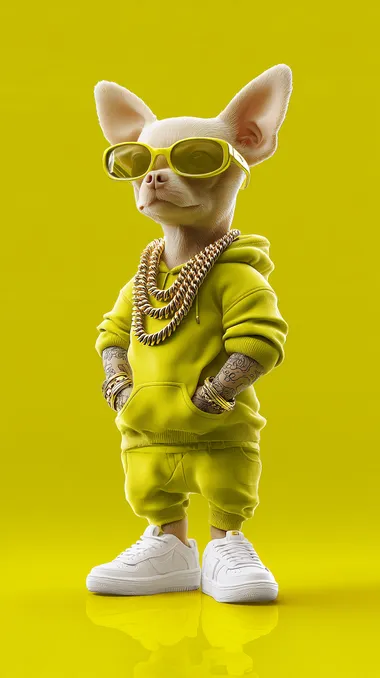 Stylish Chihuahua in Urban Hip-Hop Fashion