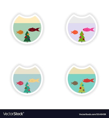 Stylish concept paper sticker Christmas tree and vector image