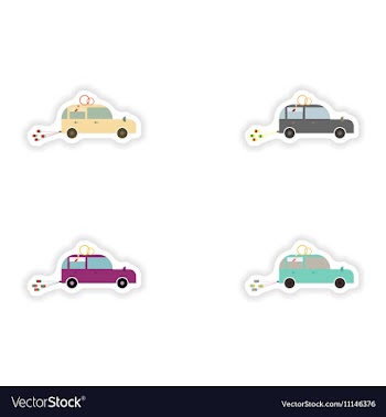 Stylish concept paper sticker on white background vector image