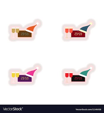 Stylish concept paper sticker on white background vector image