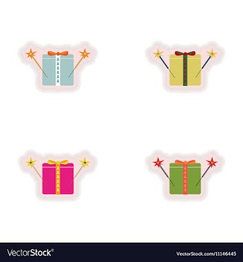 Stylish concept paper sticker on white background vector image