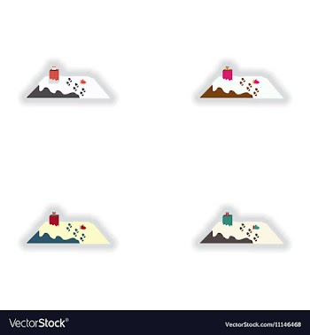 Stylish concept paper sticker on white background vector image