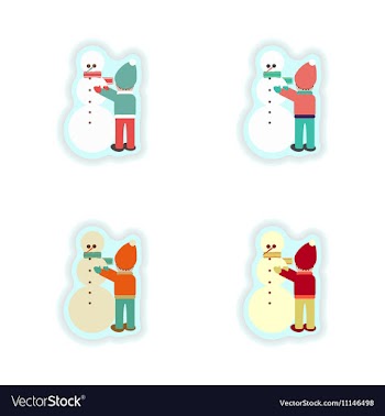 Stylish concept paper sticker on white background vector image