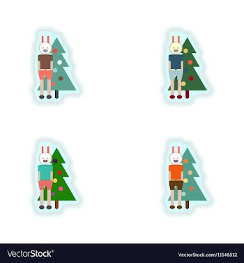 Stylish concept paper sticker on white background vector image