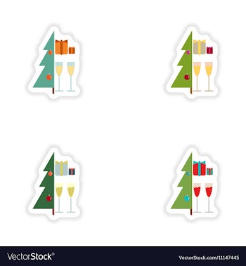 Stylish concept paper sticker on white background vector image