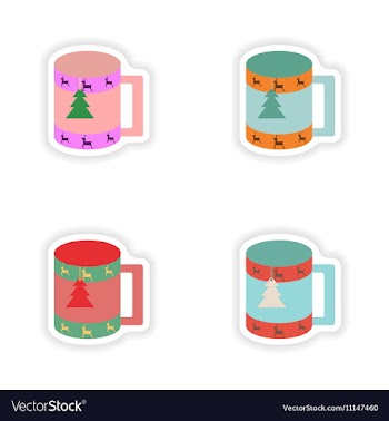 Stylish concept paper sticker on white background vector image