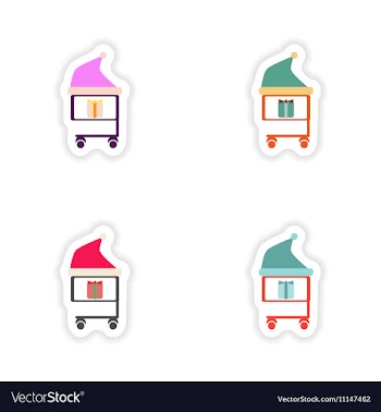 Stylish concept paper sticker on white background vector image