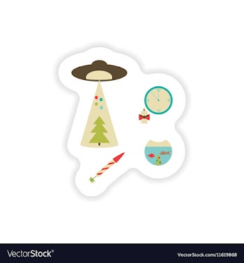 Stylish concept paper sticker on white background vector image
