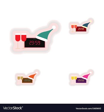 Stylish concept paper sticker on white background vector image