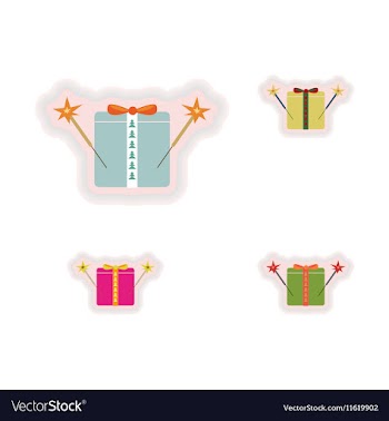 Stylish concept paper sticker on white background vector image