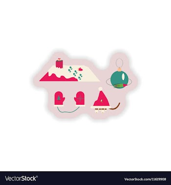 Stylish concept paper sticker on white background vector image