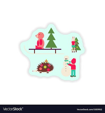 Stylish concept paper sticker on white background vector image