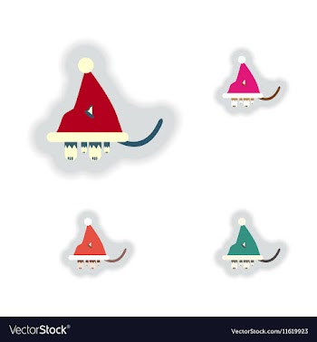 Stylish concept paper sticker on white background vector image