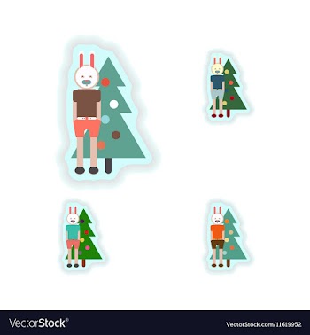 Stylish concept paper sticker on white background vector image