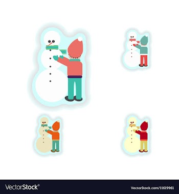 Stylish concept paper sticker on white background vector image