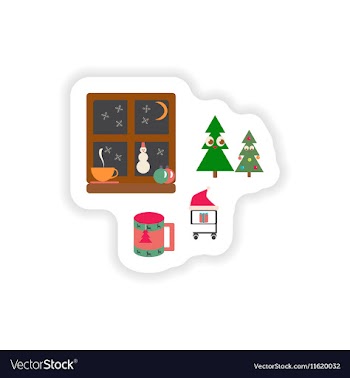 Stylish concept paper sticker on white background vector image