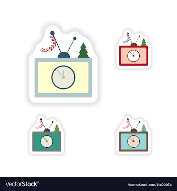 Stylish concept paper sticker on white background vector image