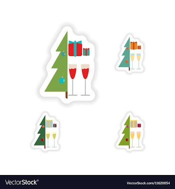 Stylish concept paper sticker on white background vector image