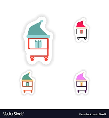 Stylish concept paper sticker on white background vector image