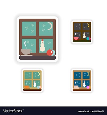 Stylish concept paper sticker on white background vector image