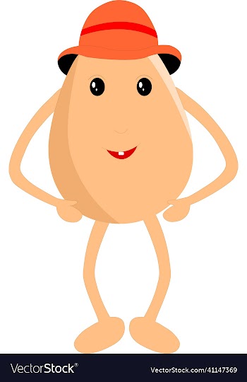 stylish egg cartoon with hat