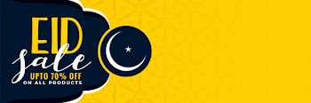 Stylish eid sale banner with copyspace Free Vector