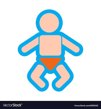 Stylish flat icon on white background newborn baby vector image